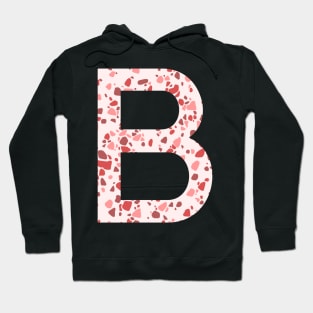 Pink Terrazzo Initial B Hoodie